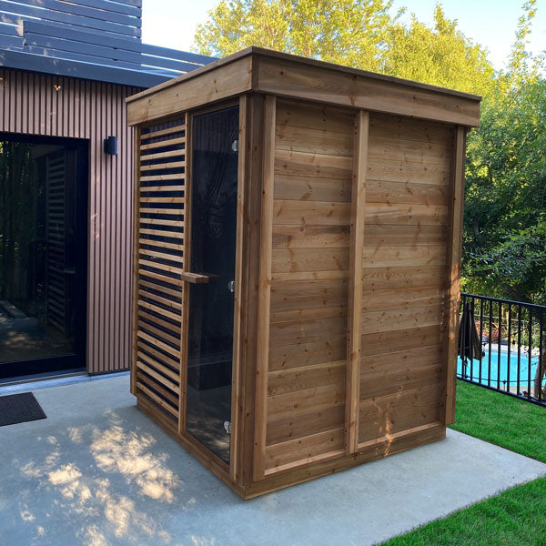 CU552 Pure Cube Outdoor Sauna -Knotty Red Cedar – Maxwell Garden