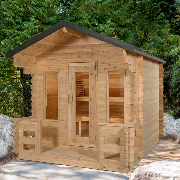 #CTC88PW Georgian Cabin Sauna with Porch