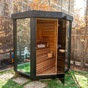 #CU552T Pure Cube Trinity Sauna - Knotty Red Cedar