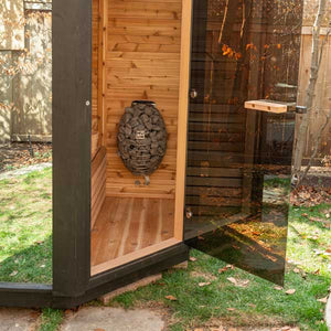 #CU552T Pure Cube Trinity Sauna - Knotty Red Cedar