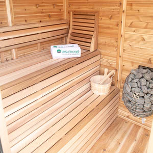 #CU552T Pure Cube Trinity Sauna - Knotty Red Cedar