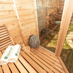 #CU552T Pure Cube Trinity Sauna - Knotty Red Cedar