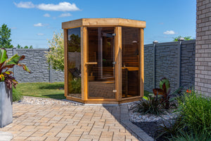 #CU552T Pure Cube Trinity Sauna - Knotty Red Cedar
