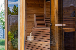 #CU552T Pure Cube Trinity Sauna - Knotty Red Cedar