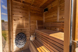 #CU552T Pure Cube Trinity Sauna - Knotty Red Cedar