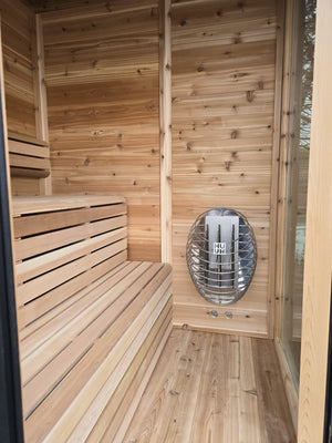 #CU552T Pure Cube Trinity Sauna - Knotty Red Cedar