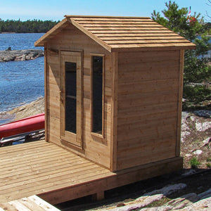 Outdoor Knotty Red Cedar Cabin Sauna