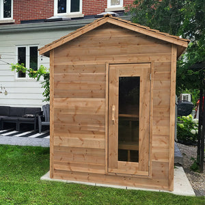 Outdoor Knotty Red Cedar Cabin Sauna