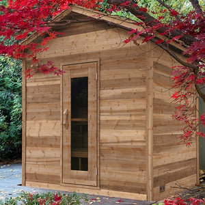 Outdoor Knotty Red Cedar Cabin Sauna