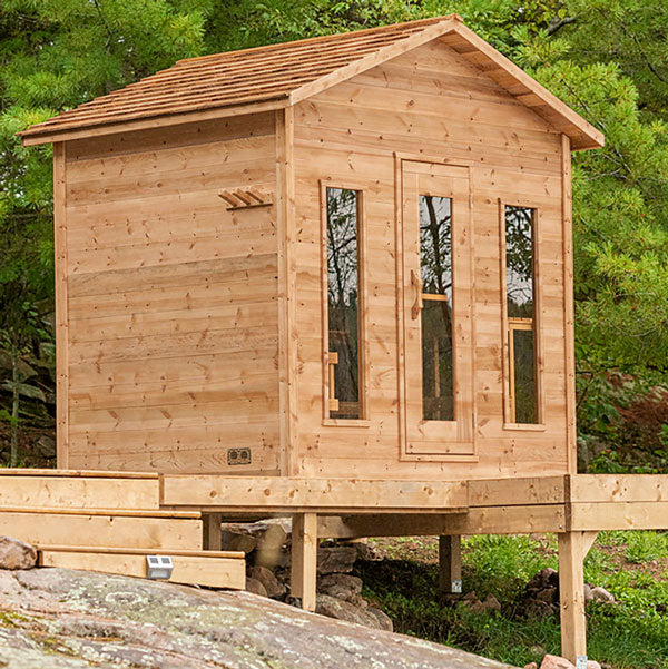 Outdoor Knotty Red Cedar Cabin Sauna