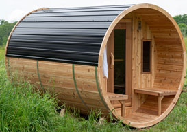 Cedar Barrel Sauna - Knotty Western Red