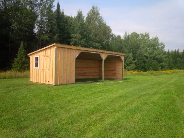 ##HS12X30WT 12x30' Horse Run-in with 6ft Tack Room