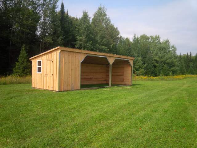 #HS12X30WT 12x30' Horse Run-in with 6ft Tack Room