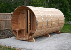 Cedar Barrel Sauna - Knotty Western Red - Maxwell Garden Centre