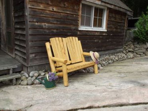 #L224 Adirondack Log Bench - Maxwell Garden Centre