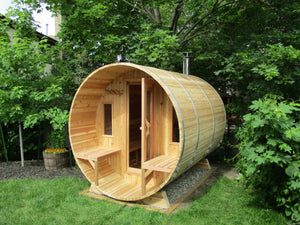 Cedar Barrel Sauna - Knotty Western Red - Maxwell Garden Centre