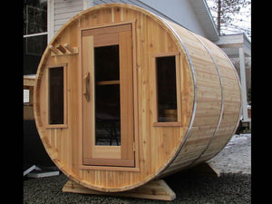 Cedar Barrel Sauna - Knotty Western Red - Maxwell Garden Centre