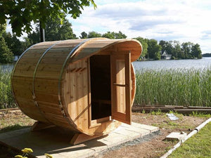 Cedar Barrel Sauna - Knotty Western Red - Maxwell Garden Centre