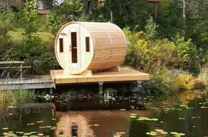 Cedar Barrel Sauna - Knotty Western Red - Maxwell Garden Centre