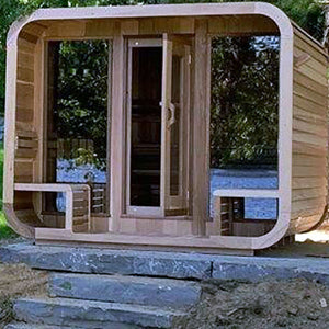 Clear Western Red Cedar Luna Sauna w/Porch