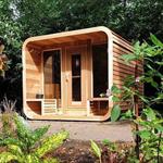 Clear Western Red Cedar Luna Sauna w/Porch