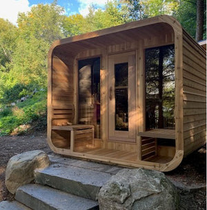 Knotty Western Red Cedar Luna Sauna W/ Porch