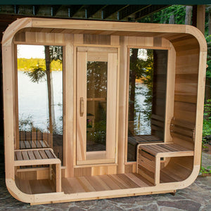 Clear Western Red Cedar Luna Sauna w/Porch