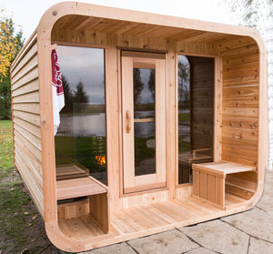Knotty Western Red Cedar Luna Sauna W/ Porch