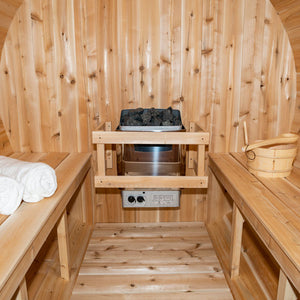 #CTC22W Harmony 2X2 Meter White Cedar Barrel Sauna