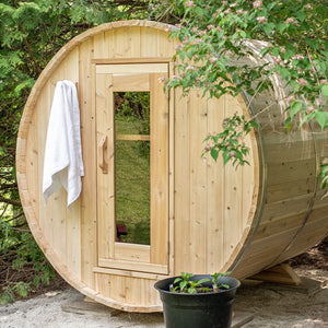 #CTC22W Harmony 2X2 Meter White Cedar Barrel Sauna