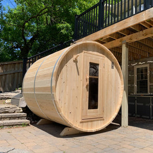 #CTC22W Harmony 2X2 Meter White Cedar Barrel Sauna