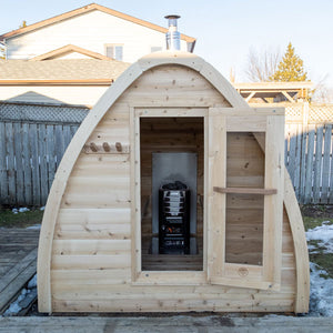 #CTC77MW 7X7' White Cedar Mini POD Sauna