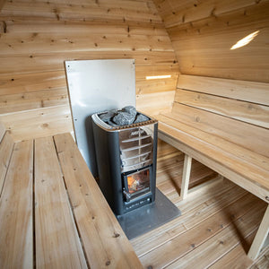 #CTC77MW 7X7' White Cedar Mini POD Sauna