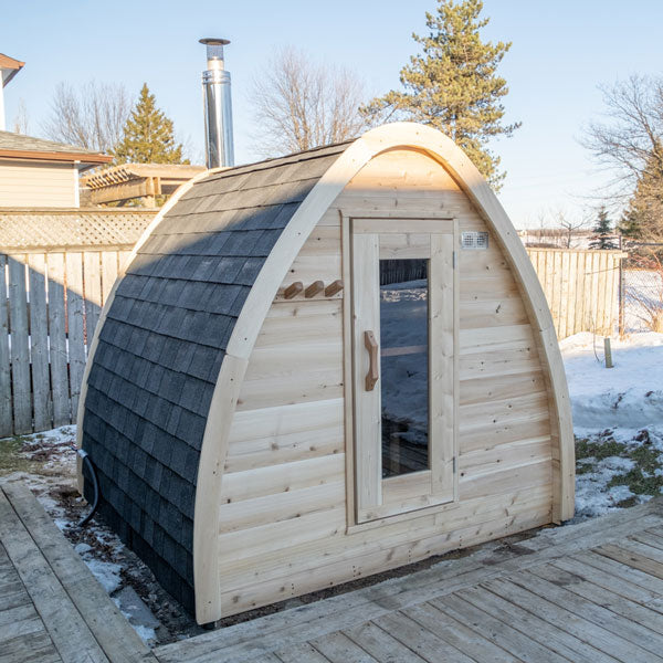 #CTC77MW 7X7' White Cedar Mini POD Sauna