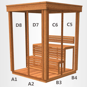 CU552 Pure Cube Outdoor Sauna -Knotty Red Cedar