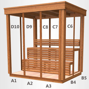 CU572 Pure Cube Outdoor Sauna- Knotty Red Cedar