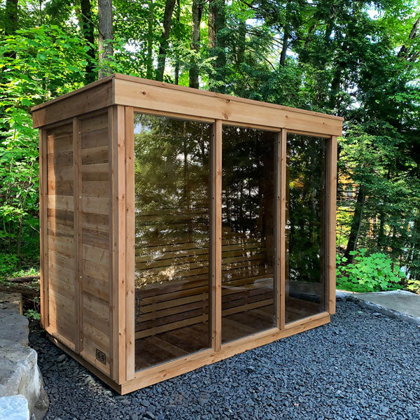 CU582 Pure Cube Outdoor Sauna - Knotty Red Cedar