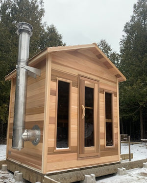 Outdoor Clear Red Cedar Cabin Sauna