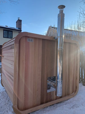 Clear Western Red Cedar Luna Sauna w/Porch - Maxwell Garden Centre