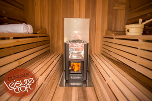 Clear Western Red Cedar Luna Sauna w/Porch - Maxwell Garden Centre