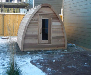 #PSMINICL 7X7' Clear Western Red Cedar Mini POD Sauna - Maxwell Garden Centre