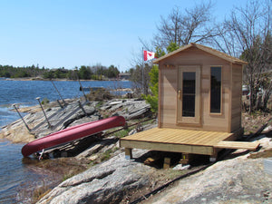 Outdoor Clear Red Cedar Cabin Sauna