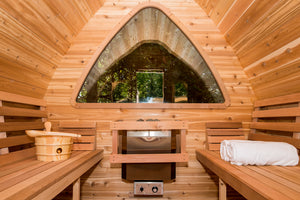 #PSMINIKN 7X7' Knotty Western Red Cedar Mini POD Sauna