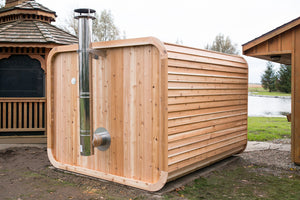 Knotty Western Red Cedar Luna Sauna W/ Porch - Maxwell Garden Centre