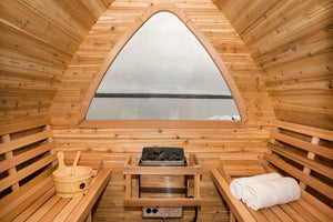 #PSMINIKN 7X7' Knotty Western Red Cedar Mini POD Sauna