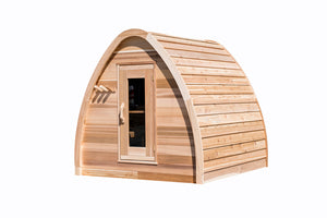 #PSMINICL 7X7' Clear Western Red Cedar Mini POD Sauna - Maxwell Garden Centre