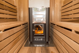 Knotty Western Red Cedar Luna Sauna W/ Porch - Maxwell Garden Centre