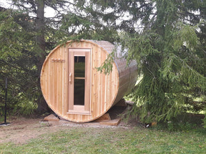 Cedar Barrel Sauna - Knotty Western Red - Maxwell Garden Centre