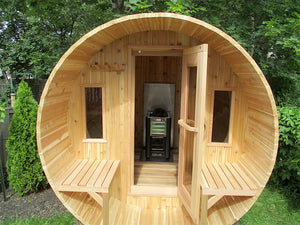 Cedar Barrel Sauna - Knotty Western Red - Maxwell Garden Centre