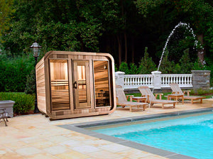 Clear Western Red Cedar Luna Sauna - Maxwell Garden Centre